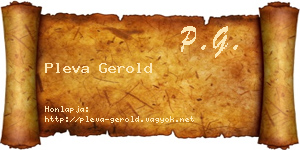 Pleva Gerold névjegykártya